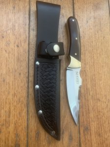 MAFFI SYDNEY AUSTRALIA Wood Handled Fixed Blade Knife With Sheath