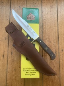 Puma SGB Knife: Puma SGB Bowie with Jacaranda Wood Handle in Leather Sheath