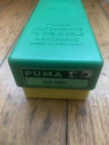 Puma Knife: 1966 Puma Bowie with Stag Antler Handle & Original Box #42606
