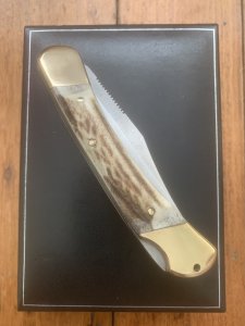 Puma Knife: 2011 Puma Prince Folding Knife with Sambar Stag Antler Handle in Black Display Box