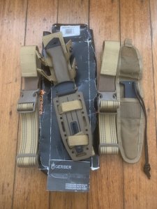 Gerber Model LMF II Drop Point Military Knife in Thigh Sheath & Rope Cutter