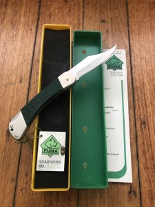 Puma Knife: Puma Rare 1980 Packer Folding Knife in original Green Box # 14081