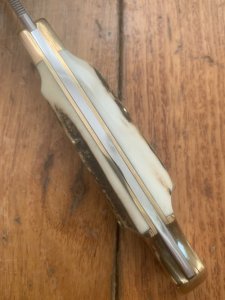 Puma Knife: Puma 1998 Duke Folding Knife with Stag Antler Handle in Pouch