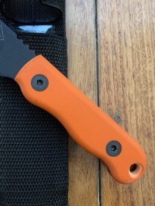 Ontario Ranger SHIV Knife with Orange Micarta Handle and Black Nylon Belt Sheath