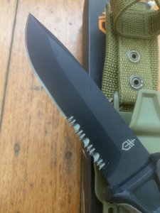 Gerber Model A-001 Drop Point Military Knife in Belt Sheath & Box