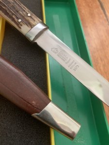 Puma Knife: Puma 1974 Vintage 3573 Boot Knife with Stag Handle & Original Box  #45471