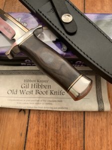 United Cutlery Gil Hibben Old West Boot Knife with Black Leather Sheath