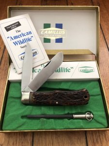 Camillus American Wildlife Series USA-Made Special Edition Charging Bear knife in Gift Box