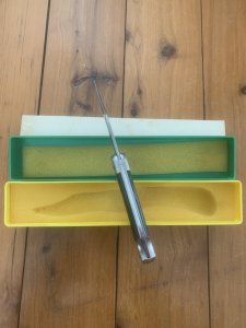 Puma Knife: Puma Rare 1975 Packer Folding Knife in original Green Box # 51572