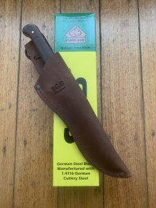 Puma SGB Knife: Puma SGB Bowie with Jacaranda Wood Handle in Leather Sheath