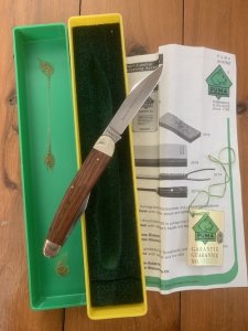 Puma Model 835 Junior 1982 Folding Lock Knife in original box & Warranty #27282