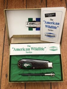 Camillus American Wildlife Series USA-Made Special Edition Charging Bear knife in Gift Box