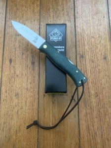 Puma Knife: Puma IP Special Edition 'RIFLEMAN' Green Micarta Folding Lock Knife
