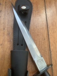 J.NOWILL & SONS  J.ADAMS SHEFFIELD ENGLAND BLACK/SILVER FS COMMANDO KNIFE