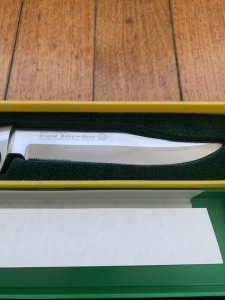 Puma Knife: 1983 Puma Mint condition Bowie knife with Stag Antler Handle in original Box