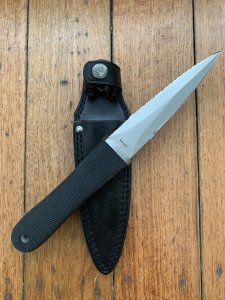 SOG Vintage Original early model SEKI JAPAN S14 Pentagon Tactical Dagger with Leather Boot sheath