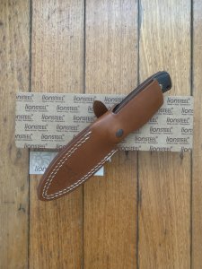 LionSTEEL Italy. Model M4 GBK Black G10 Handle with Leather Sheath