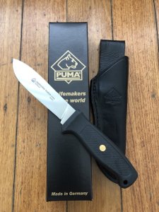 Puma Knife: Puma Jagdnicker Kraton Handle with Leather Sheath and Box