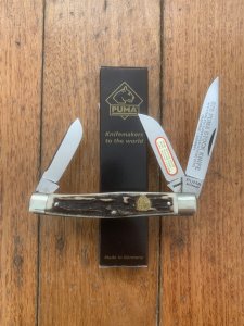 Puma Knife: Puma Rare Original 1979 Black Boxed 675 Stock Knife with Stag Antler Handle