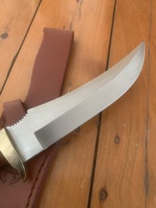German Made Buck Creek Upswept Blade Skinning Knife with leather Sheath