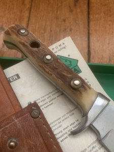 Puma Knife: 1966 Puma Bowie with Stag Antler Handle & Original Box #42606