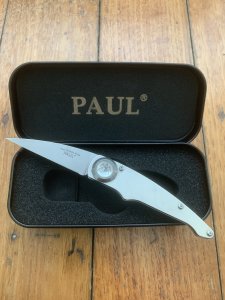 Lone Wolf Knives USA PAUL Perfecto Locking Folding Knife with gift Tin