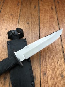 Kizlyar Knife: Kizlyar Original Mirror Finish Sh-8 Straight Blade with Rubberised Handle No: 5029