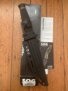 SOG Vintage Original Black Daggert- 2 Commando Dagger with Kydex Tactical Sheath