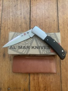 Al Mar Japan E1003BMT Falcon Black Micarta Handle Gentlemen's Knife in original Pouch and Box