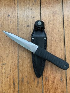 SOG Vintage Original early model SEKI JAPAN S14 Pentagon Tactical Dagger with Leather Boot sheath
