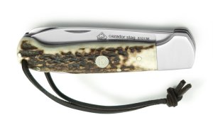 Puma Knife: Puma IP Twin Blade Cazador Stag Antler Folding Lock Knife
