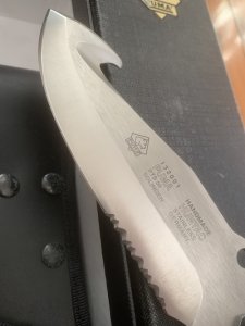 Puma Knife: Puma Rare 132001 Early Model Huntac Tactical Survival Knife with Gut Hook in Original Box