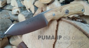 Puma Knife: Puma IP Ela Olive Handled Fixed Blade Knife