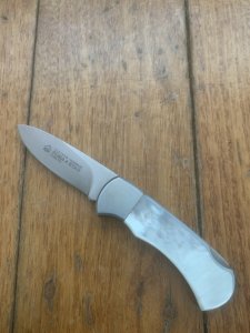 Puma Knife: 1999 Puma 4 Star Mini Folding Lock Knife with Mother Of Pearl Handle