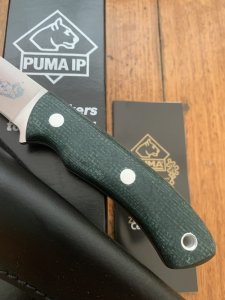 Puma Knife: Puma IP Special Edition 'RIFLEMAN' II Green Micarta Fixed Blade Knife