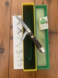 Puma Knife: Puma Original Rare 1984 Pony 620 Twin Blade Knife with Stag Antler Handle #18481
