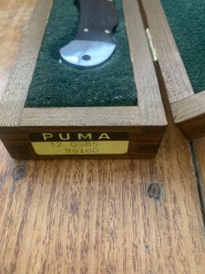 Puma Knife: Puma 1989 Bicentenaire de la Revolution 985 Custom Folding Knife with Ebony Handle Original Box 80/300