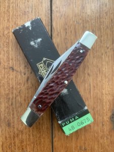 Puma Knife: Puma 2003 Stockman Folding Knife with Brown Jigged Bone Handle