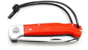 Puma Knife: Puma IP La Caza 3 Blade Orange Micarta Folding Lock Knife
