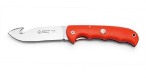 Puma Knife: Puma IP Pathfinder with gut hook, Orange Micarta Handle