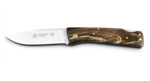 Puma Knife: Puma IP Companion Folding Knife with Buffalo Horn Handle and Pouch