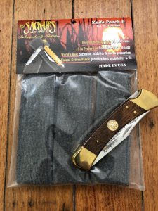 Knife Sheath: Black Velvet soft Folding Knife Pouch Six Pack