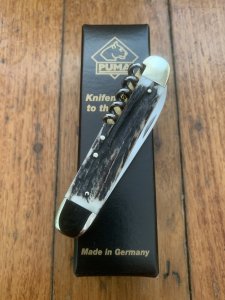 Puma Knife: Exclusive to SOS Puma 420 Pocket Knife with Stag Antler Handle