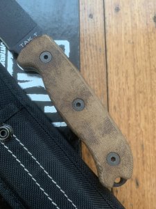 Ontario 2018 Ranger Series TAK-1 with Rust Brown Micarta Handle and Nylon Tactical Belt Sheath