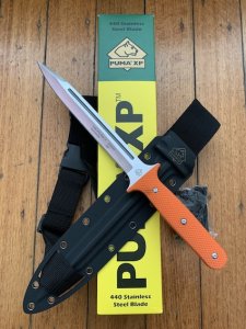 Puma SGB 15" New Model Pig Sticker knife with Orange G10 Handle and Kydex Sheath