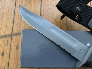 Ka-Bar Knife: Kabar D2 Extreme Eagle Combat Serrated Blade Utility Knife with Cordura Sheath