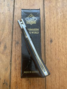 Puma Knife: Rare Puma Gentleman 24 820 Folding Knife with Pakkawood Handle in Black Box #31791