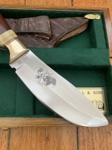 Mackrill Custom Knives 1998 No.5 SCI Limited edition Giraffe Bone/Rhodesian Teak Handle #89-100