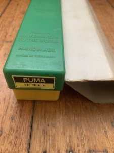 Puma Knife: 1974 Mint Puma Prince Folding Knife with Sambar Stag Antler Handle Box and Warranty #98474