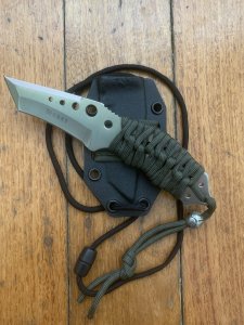 CRKT COVERT TRIUMPH TACTICAL MILITARY TANTO SILVER BLADE NECK/BOOT KNIFE